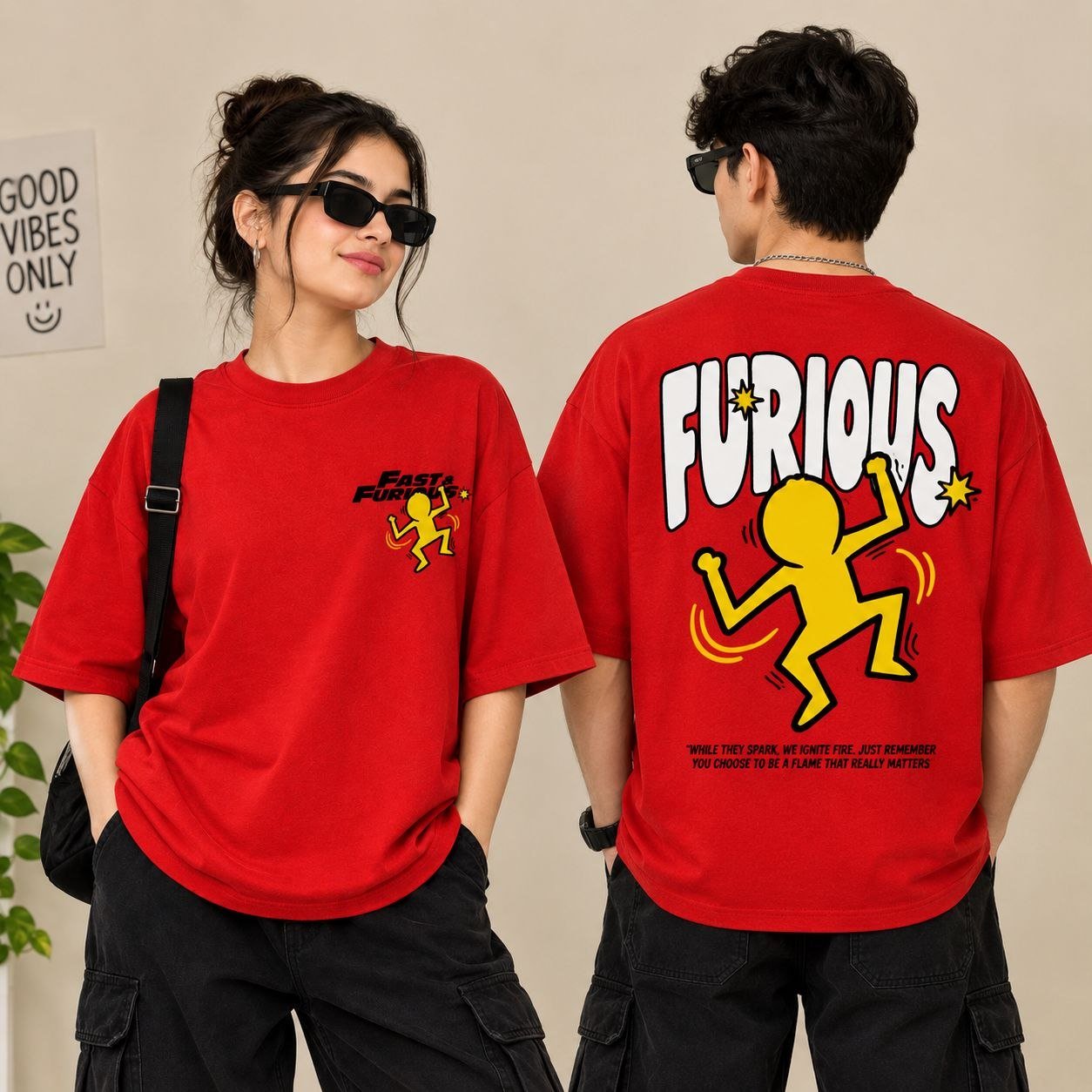 FURIOUS MOTION GRAPHIC OVERSIZED TEES