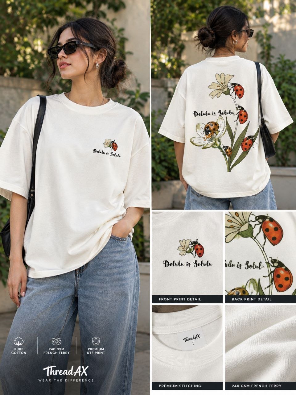 LADYBUG 🐞 NATURE'S GRAPHIC OVERSIZED TEES